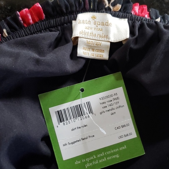 Kate spade girls floral metallic chiffon skirt - Picture 4 of 5